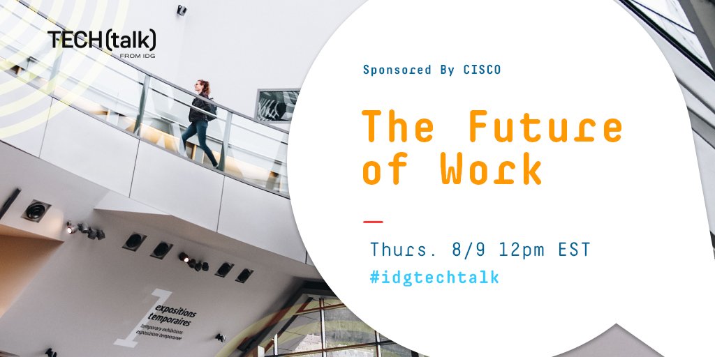 <a href="/AllHRTech/">AllHRTech</a> Hi there! Tomorrow at 12pm ET we are hosting an #IDGTECHtalk Twitter chat about The Future of Work. We would love to have you attend. Please see more details below.