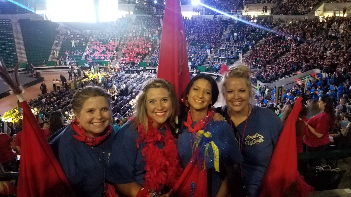 LizzyLew7's tweet photo. Another inspiring convocation today at my alma mater 😍 SO FUN! Love working for Lewisville ISD, and so pumped up for another exciting school year ❤ #CampMcA #AdventuresAwait #SmoreMemories #LISDthrive https://t.co/zJFQSEEItk