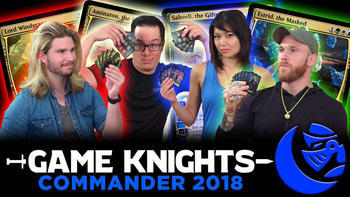 commandcast's tweet photo. The new #GameKnights is here! It's time to see the COMMANDER 2018 decks in action. We've got @Sci_Phile, @KingCash_7191 and @smelissali in a super swingy game that's a nail-biter right to the very end.

Who will emerge victorious? ONLY ONE MAY STAND!

https://t.co/t0H8a6zhxs https://t.co/kecGP6PGJa