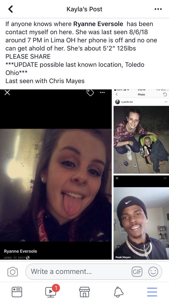 mwhitacre03's tweet photo. One of my good friends, Ryanne Eversole, has been missing since Monday night, 8/6/18! She is 17 years old and has a son who is 7 months! Please rt to try and help find her! We want her home and safe! https://t.co/CQkugb1okN
