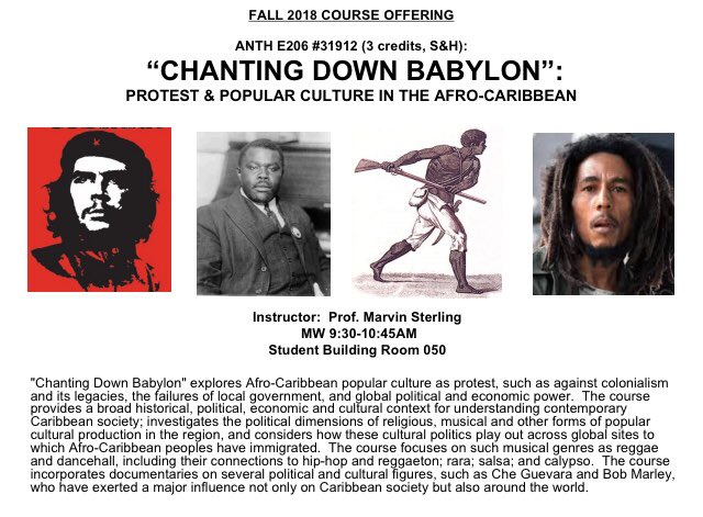 Looking for a last minute S&amp;H credit to complete your fall schedule? Check out ANTH E206: “Chanting Down Babylon” Protest &amp; Popular Culture in the Afro-Caribbean. #anthropology #fall #iubloomington
