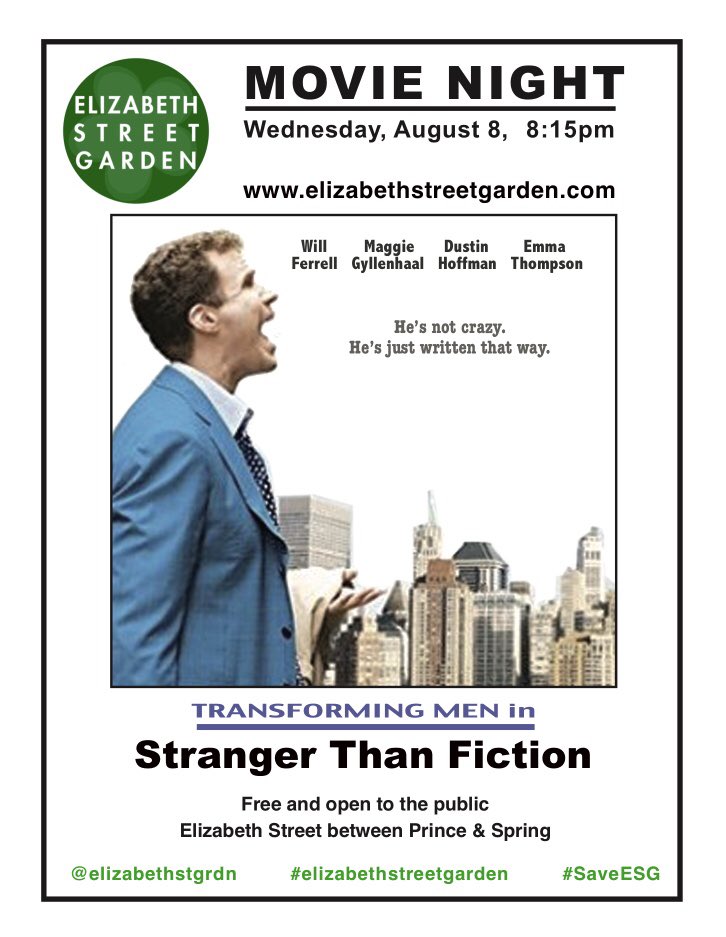 ElizabethStGrdn's tweet photo. Tonight is free movie night at Elizabeth Street Garden! 🍿🍿🍿
https://t.co/XqogkpzksM 
#SaveESG #ElizabethStreetGarden https://t.co/NDodzfjVCl