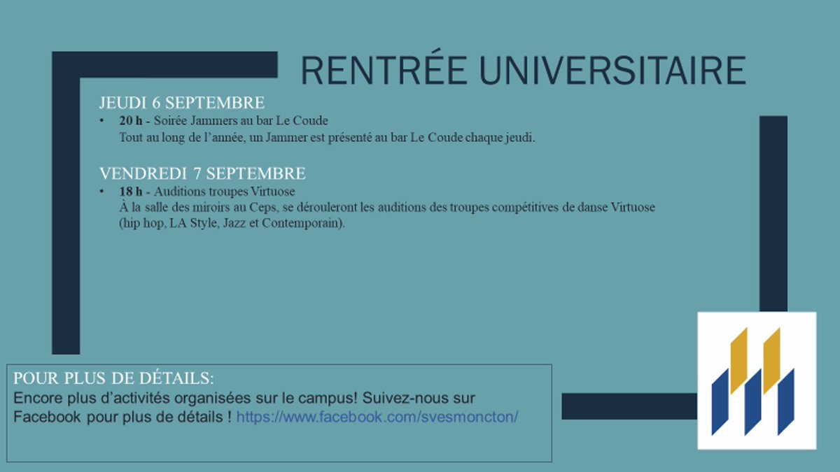Voici un horaire détaillé de l'horaire de la rentrée universitaire ! N'hésitez pas à nous contacter si vous avez des questions ! :)