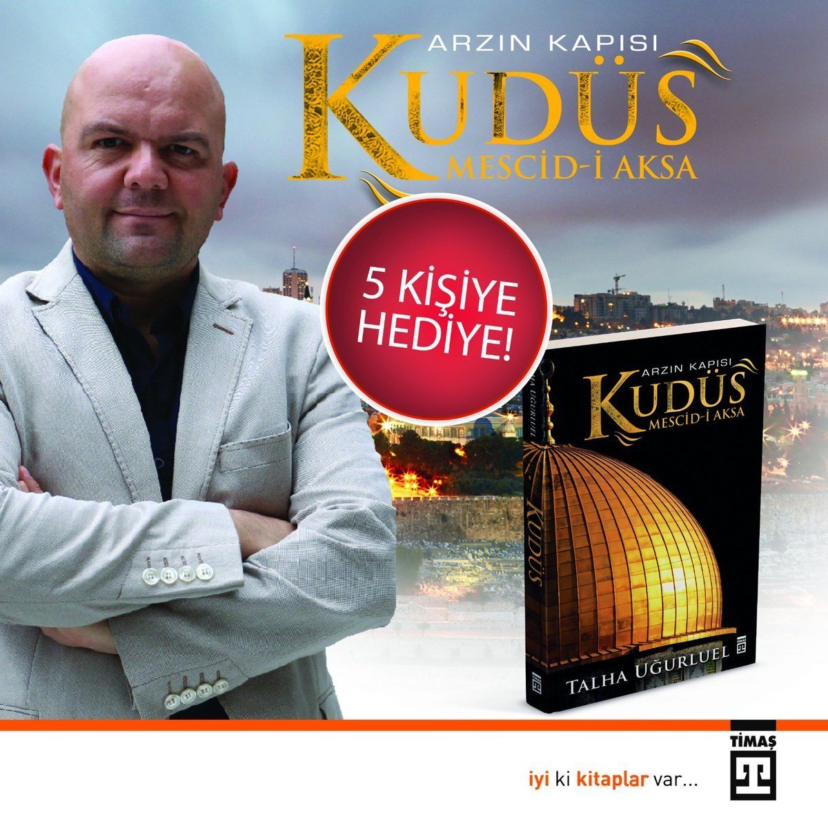 Bu tweet'i RT edip, <a href="/timastarih/">Timaş Tarih</a>'i ve <a href="/timasyayingrubu/">Timaş Yayın Grubu</a>'nu takip eden 5 kişiye "Arzın Kapısı Kudüs" kitabı hediye! 

Üç semavi dinin aziz tuttuğu Kudüs neden bu kadar önemli?
