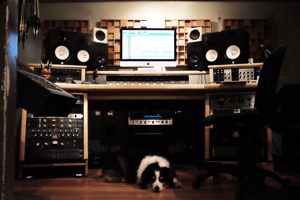 Dog days of summer at the studio. Special “Kailey” edition. #rocketshells #sacramentomusic #recordingstudio #sacramento #aussie #australianshepherd