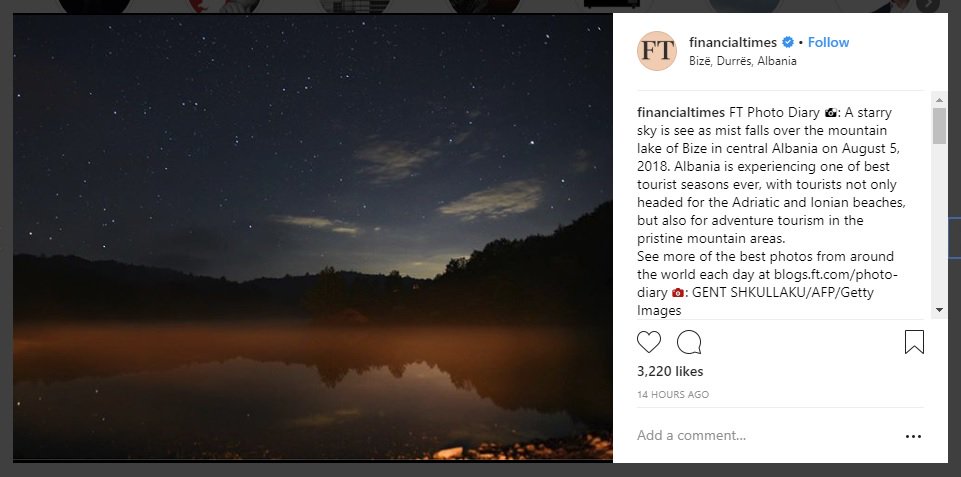 JonlindaHada's tweet image. Një vlerësim nga prestigjiozja @FinancialTimes: 
"Shqipëria 🇦🇱 po përjeton 1 nga sezonet më të mira ndonjëherë, me turistë që u drejtohen jo vetëm plazheve 🏖🌊 të #Adriatikut &amp;amp; #Jonit, por &amp;amp; zonave të paprekura malore ⛰ për turizëm të aventurës."
#ColoursofAlbania2018 📸