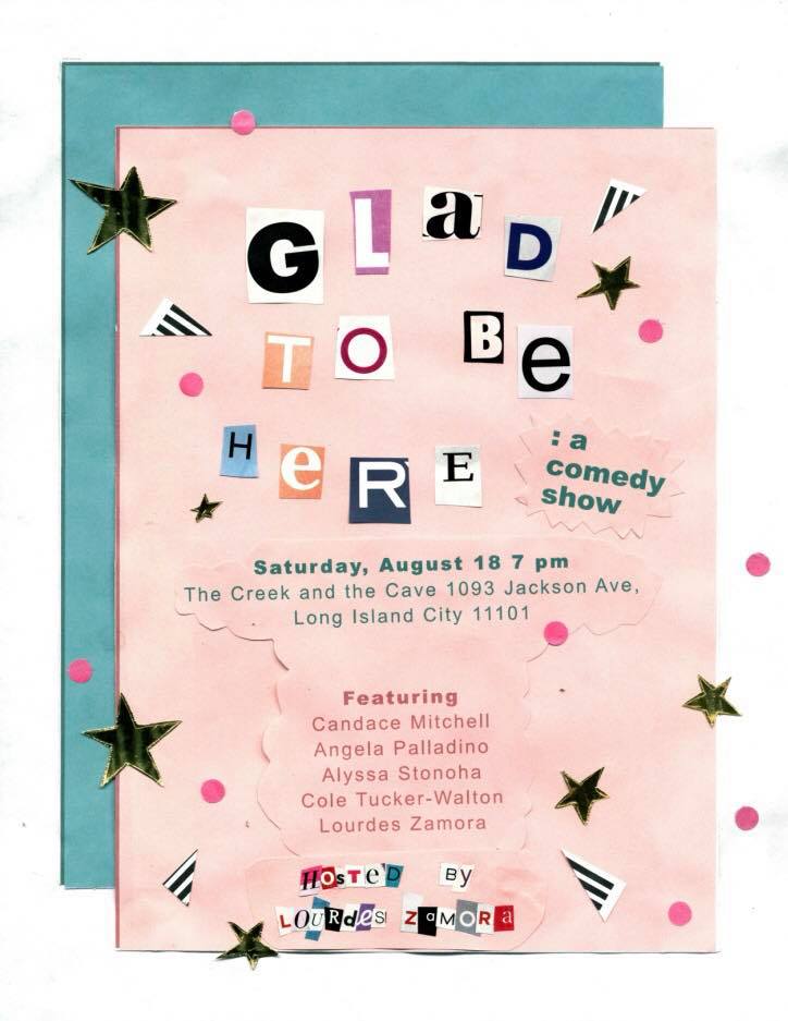 Quietgirlriot's tweet image. We have a free comedy show @creekandcave for you to see two Saturdays from now. Come. #fiveacts #advancednotice #gladtobehere