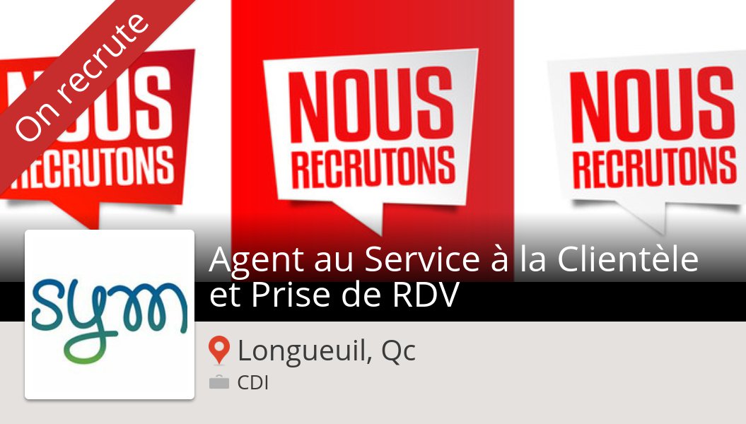 SymbioseCRC's tweet photo. Postulez dès maintenant pour #SymbioseCentreContactClient en tant que #Agent au #Service à la Clientèle et Prise de RDV! (#LongueuilQc) #job https://t.co/3XsxA8pxwc https://t.co/MysvkdSvBz