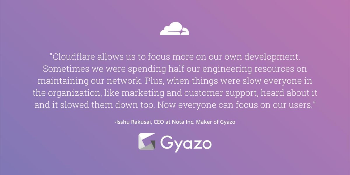 To improve #speed and #reliability for users around the world <a href="/gyazo/">Gyazo</a> turned to <a href="/Cloudflare/">Cloudflare</a> #LoadBalancing - cfl.re/2tIEa7f