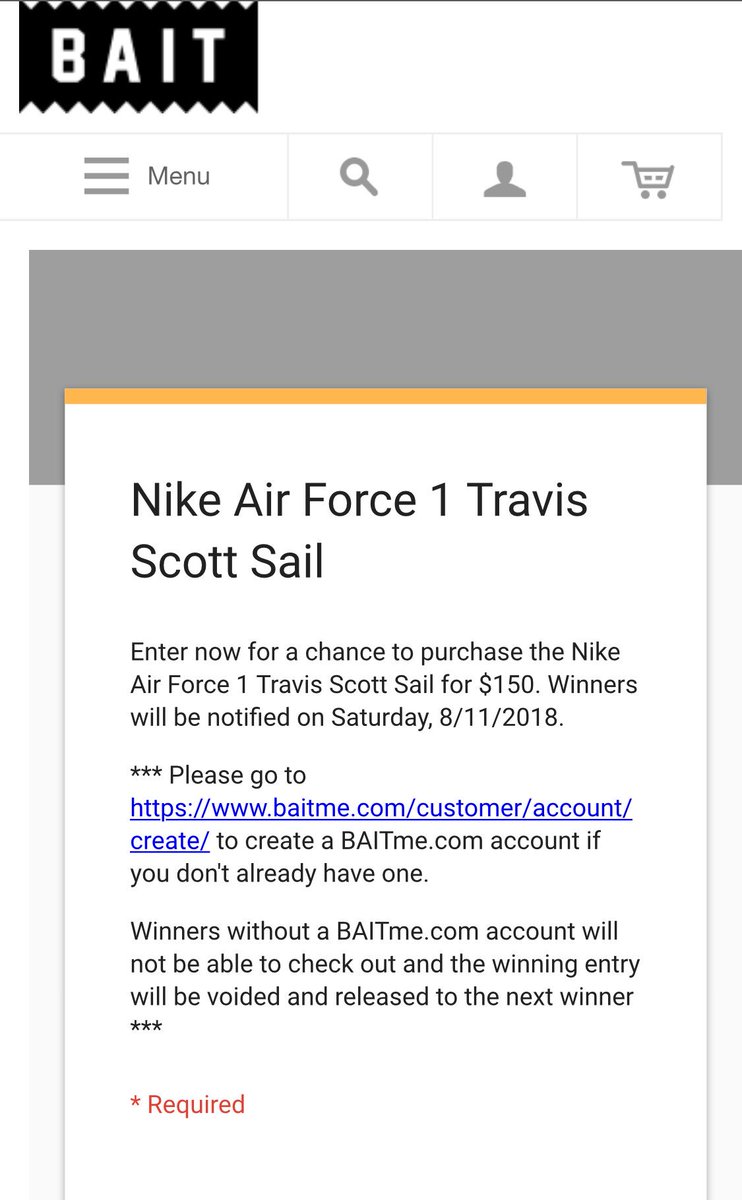 snkr twitr on twitter travis scott x af1 sail online raffle open