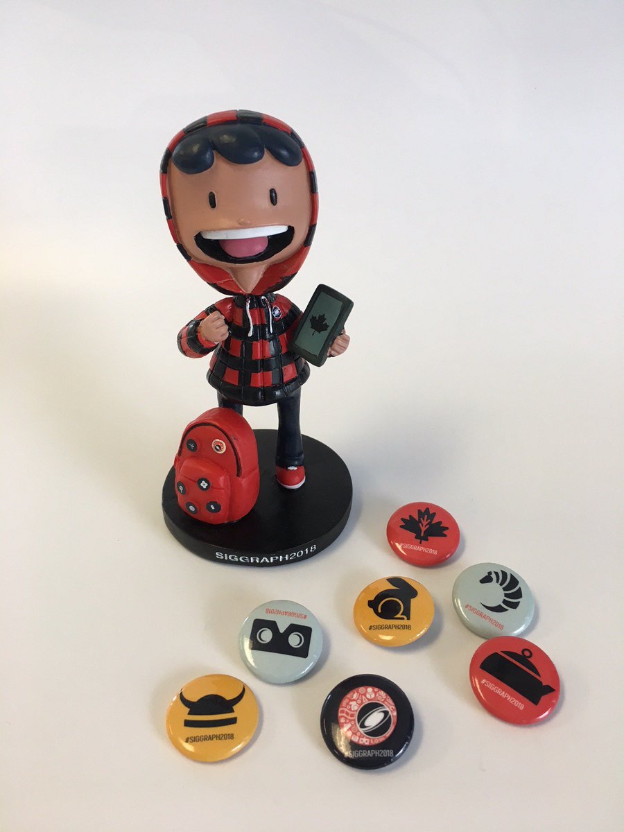 Did someone say swag? You can pick up some mighty cool buttons and a bobble head of ... ME (blushing) at #SIGGRAPH2018. Watch social to find out where you can score and use the hashtag #WheresPixel to win!