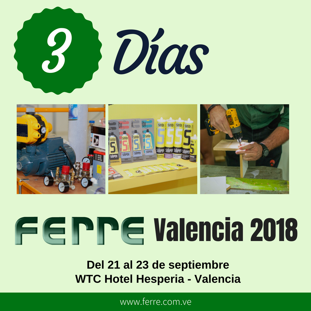 camaraferretera's tweet photo. ¡Faltan 3 días! para que inicie #FerreValencia2018 TE ESPERAMOS #Ferretero #constructor #Industrial #Carabobo #Valencia #Venezuela #Septiembre #Expoferretera https://t.co/aq7rDlGXpa