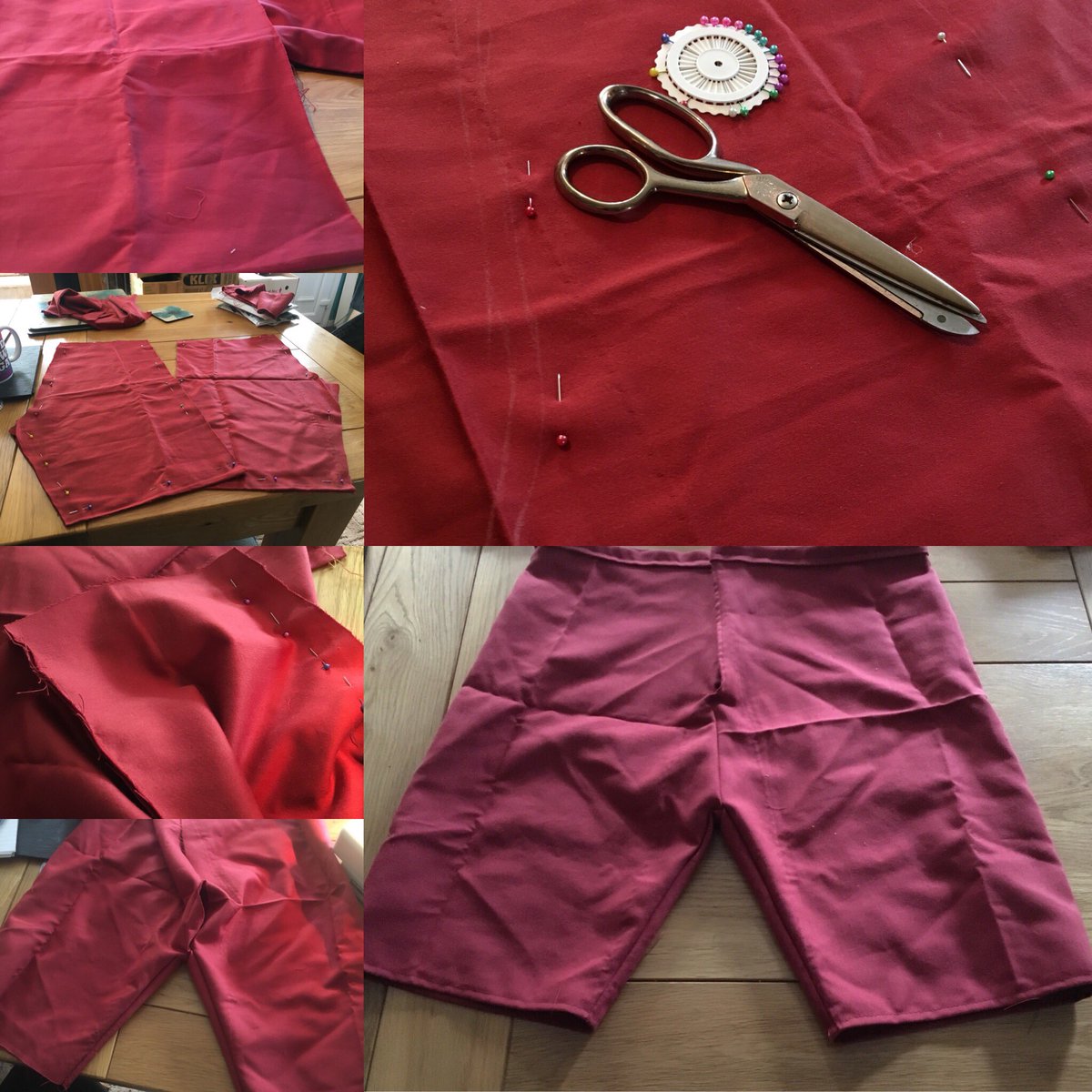 tom_r_p's tweet image. That’s as far as I can get makes a pair of #Shorts from some old #Curtain #OffCuts. It’s all for the #Practice but I’ve actually #Tailored to #Fit. Just need some #Buttons and to add the back #Pockets.  Who knew I could actually #Sew