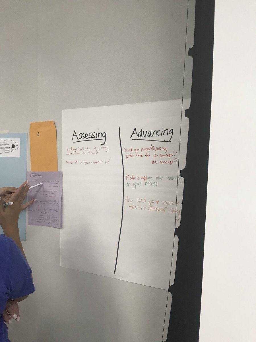 trisharey's tweet photo. Math teachers practice writing questions based on student work. #purposefulquestioning @MMStutts11 @TXCoolPrinc @JustinWill08 https://t.co/UKhOX8eK8U