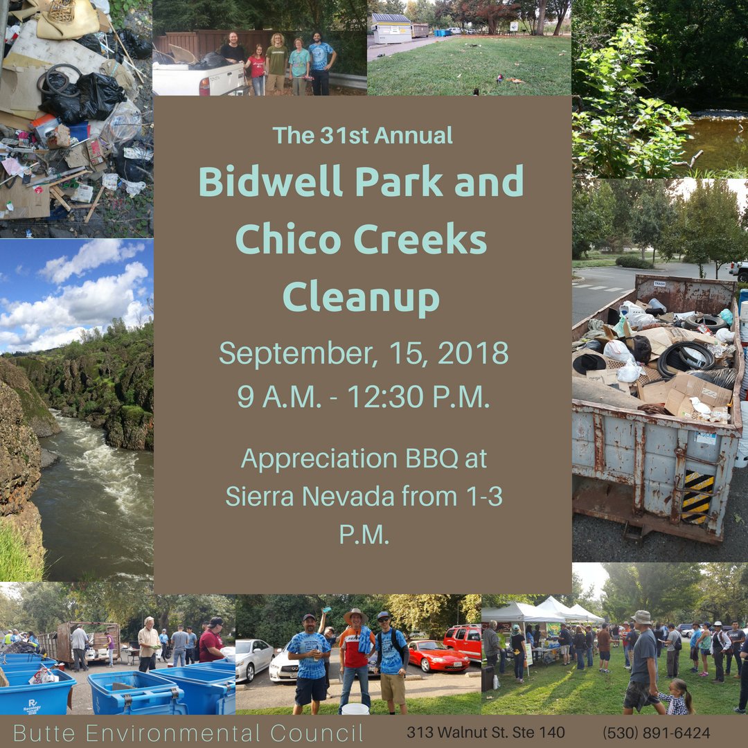 BECprotects's tweet photo. REGISTER NOW! The 2018 Bidwell Park and Chico Creeks Cleanup is coming up very soon. Register now and help remove TONS of pounds of waste from our local creeks and waterways. Register here: https://t.co/21z7GV0TAh https://t.co/njOJhsdMlJ