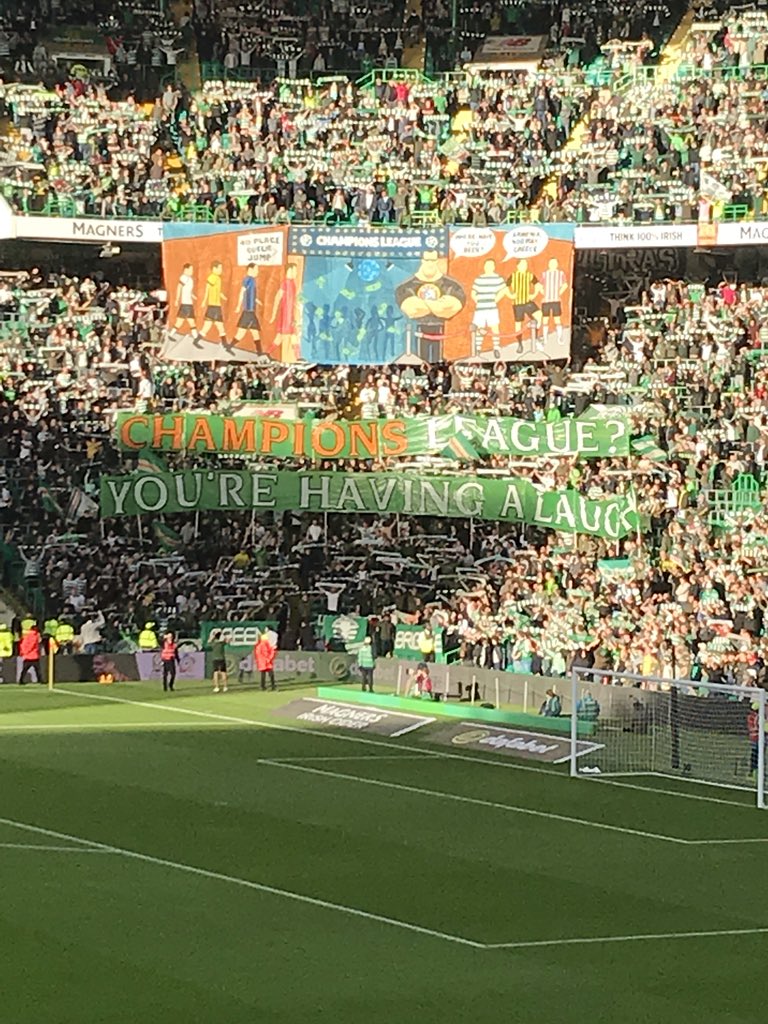 ClydeSSB's tweet photo. Celtic banner ahead of Champions League tie with AEK Athens. https://t.co/FaEf0OTkIR