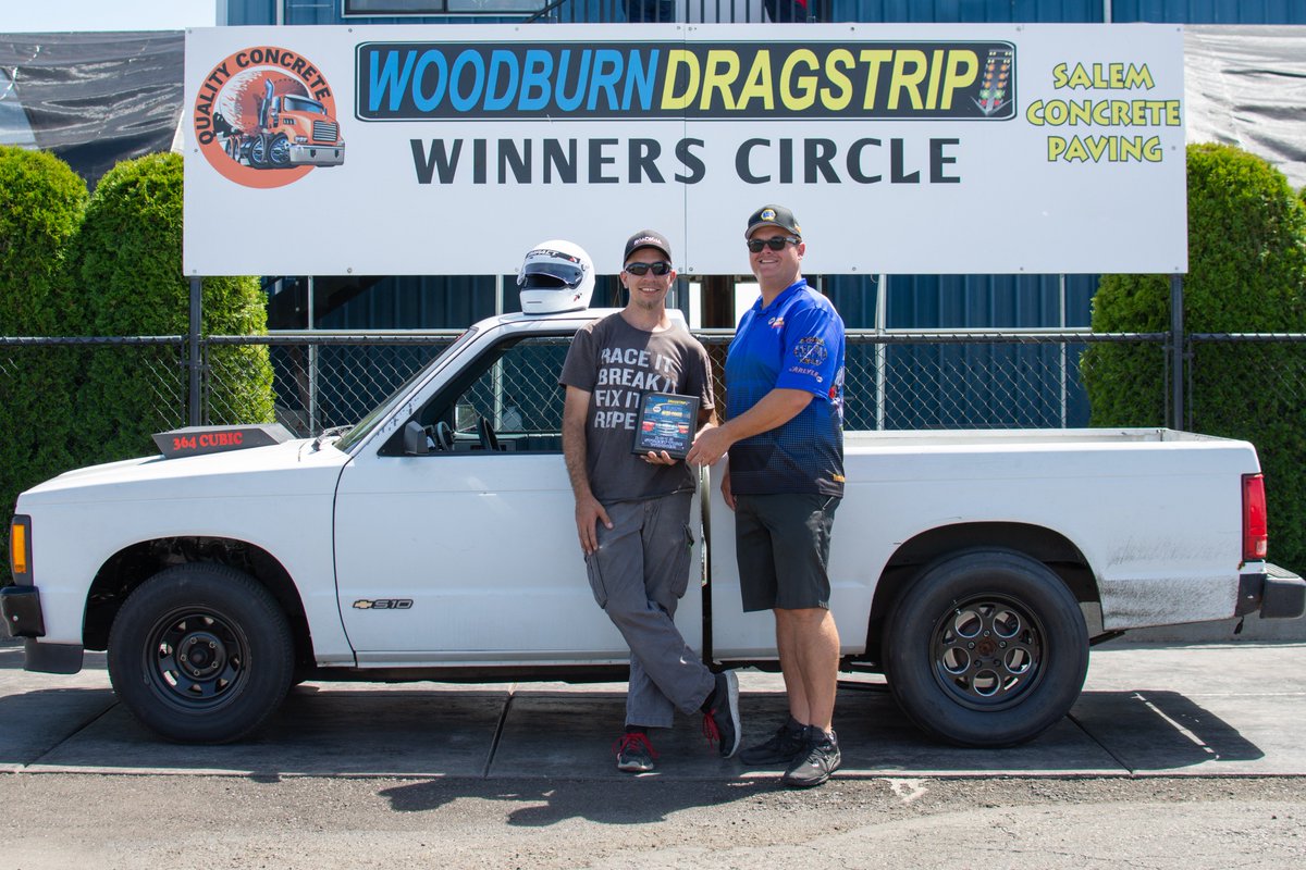 WilsonsNAPA's tweet photo. Congrats to Jan Hase from Albany, OR winning our Sportsman Series in his 91 Chevy S10 RT .024 and ET 12.146 @ 100.27 MPH #WilsonDayAtTheDrags #WoodburnDragstrip https://t.co/slMeD4gzkQ