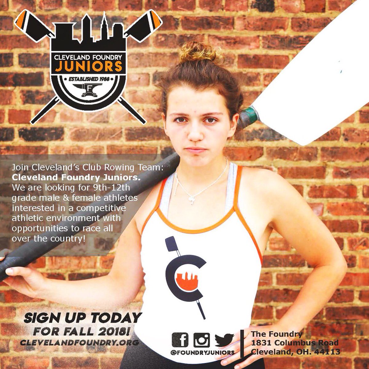 Foundry216's tweet photo. Practice starts on Monday. WE WANT YOU. 
•
Sign up today. LINK IN BIO!
•
•
#FoundryBoathouse #FoundryJuniors #thisiscle #rowCLE https://t.co/H6zALpwmpr