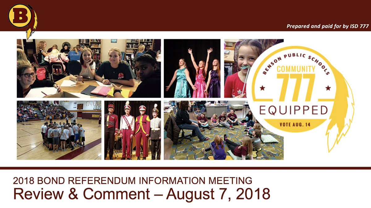 BensonBraves777's tweet photo. Missed last night's Community Meeting on the referendum? View the slide presentation here to gain an overview of the project and learn more about secure entry and collaborative learning plans: https://t.co/z5ml7qrfnJ #CommunityEquipped #VoteAug14 https://t.co/McLC9vdTD0