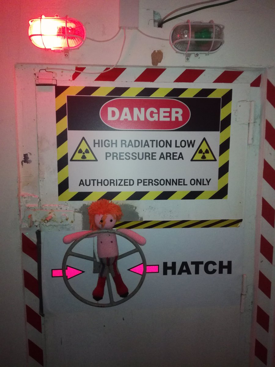 Here is #MajorTom who checks the integrity of our hatch at #LUNARES base. Behind this door, there is our #martian terrain where we perform #EVA simulations.