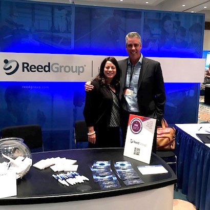 ReedGrp's tweet photo. ReedGroupโs VP of Sales, Mark Fallon & Amanda Rigg are manning our booth (#304) today. Feel free to stop by and talk them about your #absencemanagement needs. #DMEC2018 #RGatDMEC https://t.co/8056xfzAwt