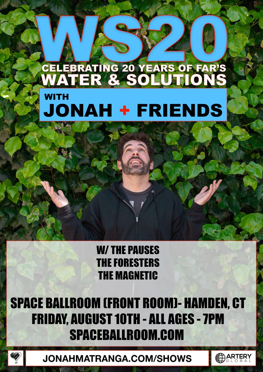 .<a href="/JonahMatranga/">see you somewhere 💜🎶☮️</a>​ (FAR, Gratitude, <a href="/onelinedrawing/">onelinedrawing</a>​) comes to <a href="/spaceballroom/">Space Ballroom</a>​ (Front Room) THIS FRIDAY, August 10th with <a href="/thepauses/">The Pauses ™️</a>​, <a href="/forestersct/">the foresters</a>​, and @theMagneticCT​!

Get tickets: bit.ly/JonahSpace