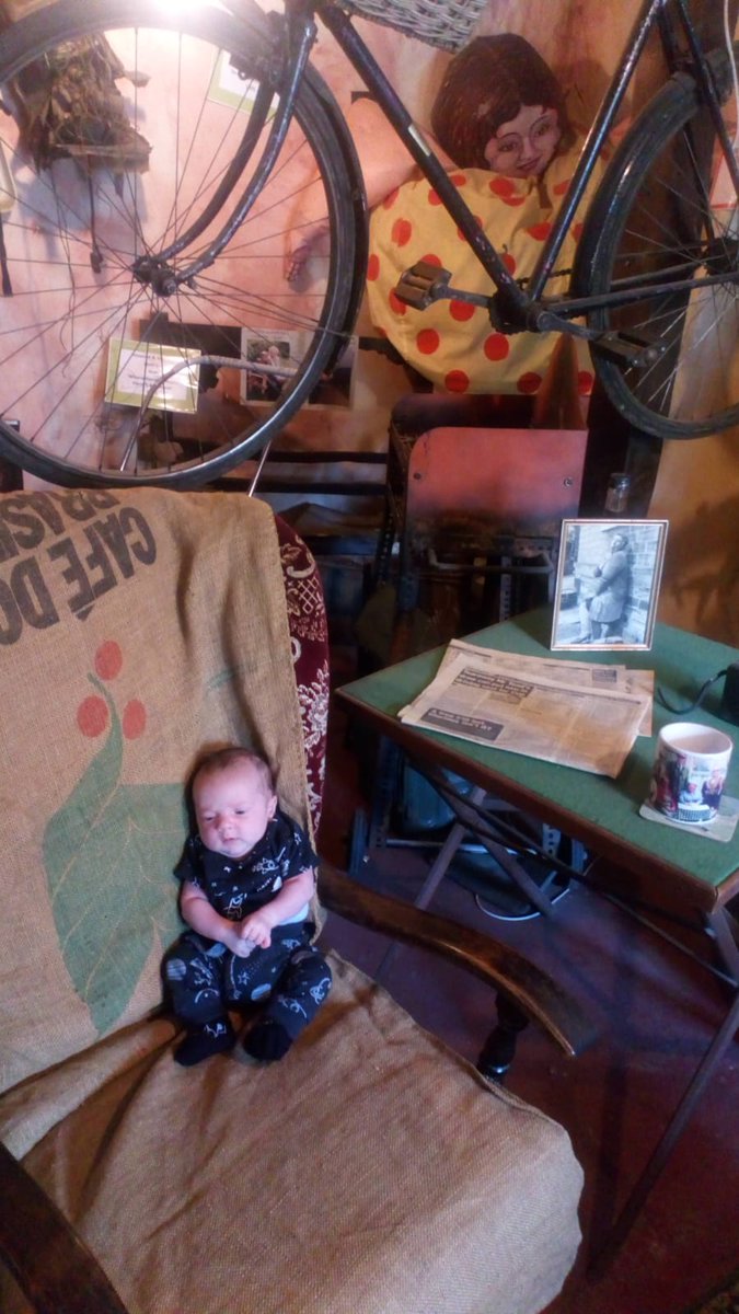 AndCompo's tweet photo. Probably the youngest person to sit in Compo's chair; our Sam age 5. I wonder what old Bill would make of it 😂 #summerwine #simmonite #holmfirth #visitholmfirth #Yorkshire #ukgold https://t.co/VidzN5FfdC