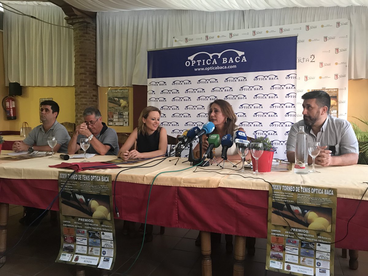 radio_ronda's tweet photo. Presentan el XXXIV Torneo de Tenis Óptica Baca, que tendrá lugar del 20 al 25 de agosto en el Club de Tenis San Luis https://t.co/FyL6oevYns