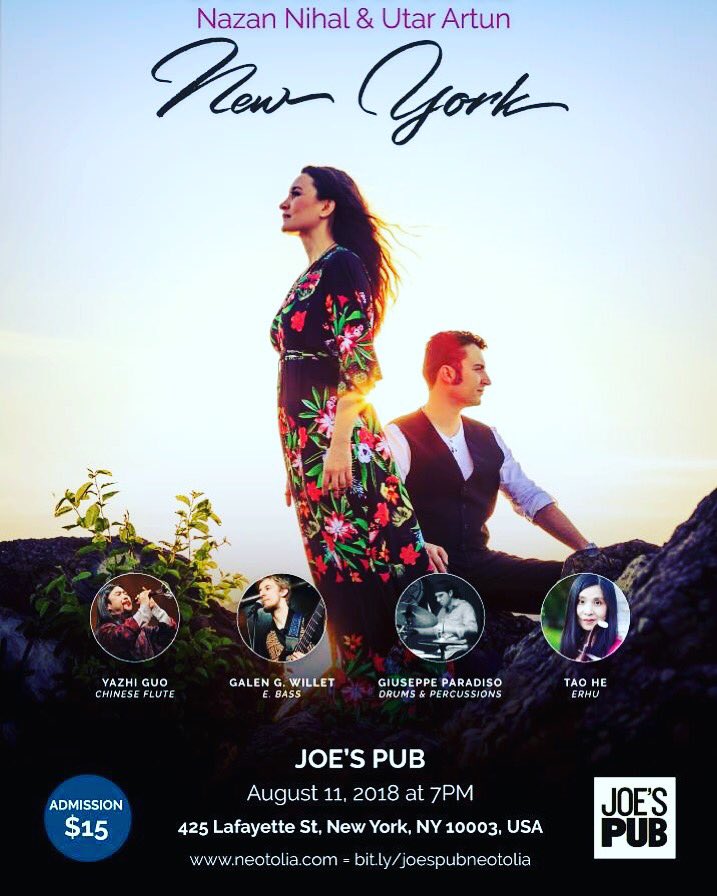Dear New Yorkers, We have an upcoming show ! Joe's Pub at The Public in NYC on Saturday (Aug 11) at 7PM. Looking forward to see you there. We'll have special guests; master Yazhi Guo and Tao He! publictheater.org/Tickets/Calend… @neotoliaUSA @JoesPub