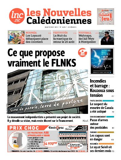 lncnc's tweet photo. Le journal du jeudi 09 août 2018.

Rdv sur https://t.co/Lf7JTr1wWM pour toutes les informations de #NouvelleCalédonie https://t.co/BkKHm1YmIx