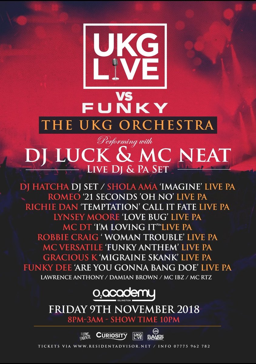 RachelUKGBrunch's tweet photo. UKG Live Vs FUNKY! 🔥🔥🔥

Classic UKG &amp; Funky Anthems Performed Live Alongside The UKG Orchestra!

Early Bird Tix Now On Sale: https://t.co/5mVckh2aDR https://t.co/SNwERMBpKw