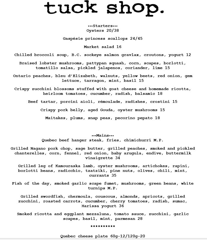 TuckShopMTL's tweet photo. Menu pour mercredi le 8 aout
Menu for Wednesday August 8th https://t.co/sxZRfL8g8d