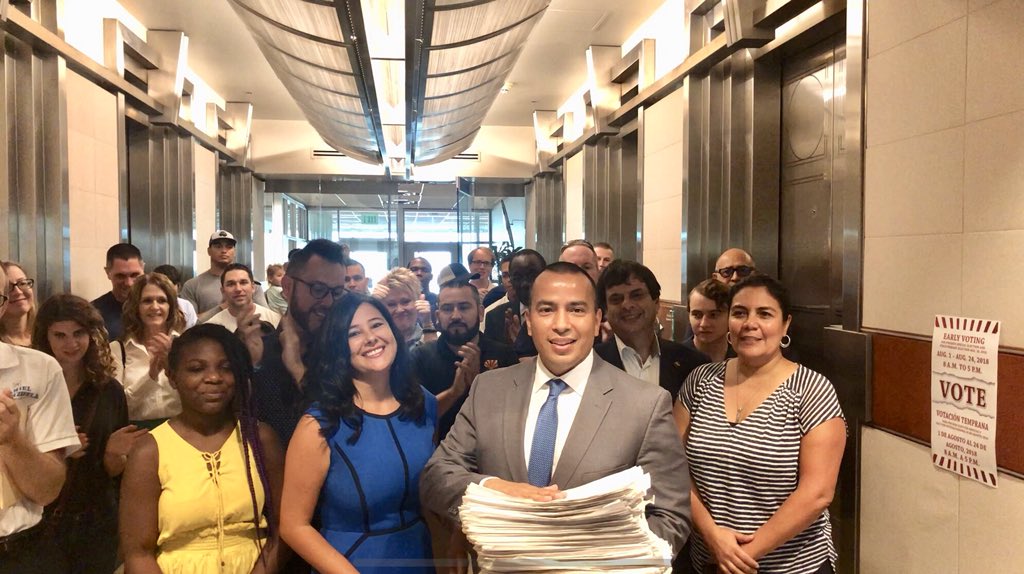 DanielVPhx's tweet photo. Thanks to friends, family, neighborhood leaders, first responders, community and business leaders for joining Wendy and me to file 20,000+ petition signatures (1,500 needed) to make the Nov ballot for Mayor of Phoenix. #Daniel4Mayor #BringingPeopleTogether #MovingPhoenixForward https://t.co/5WrdWGv0f5