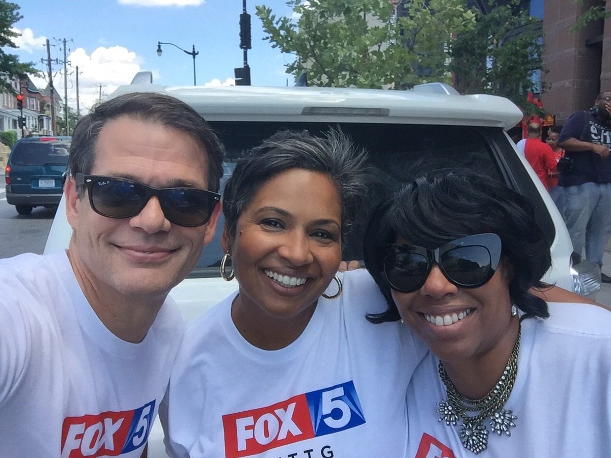Fox5TerriT's tweet image. My crew is cooler than yerns! The Fox 5 Fam showed lots of love for @Fox5DCAllison and @TuckerFox5 at #safewayfoundation Pep rally!