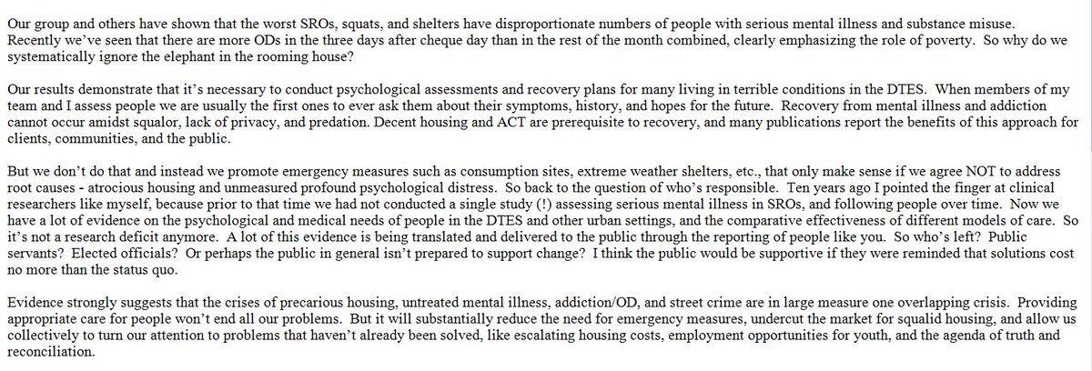 MikePHager's tweet photo. Julian Somers, @sfu clinical psychologist &amp; health researcher, followed up with an email on how we "systematically ignore the elephant in the rooming house" in regards to #Vancouver's rental crisis + massive #homelessness problem:
https://t.co/e9wMudXTUo #VanRE #Vanpoli #DTES https://t.co/fqbjpvfWmt