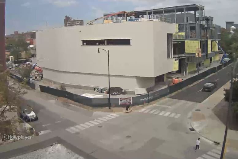 SHSofMo's tweet photo. Exterior framing and sheathing work continues to enclose the #CenterforMoStudies building. #DYK you can watch construction on the new headquarters—live?! Stay up-to-date between posts with the webcam at https://t.co/ZTaelgUJts. #progress #makemohistory #showmehistory https://t.co/DOrTnqYLGl