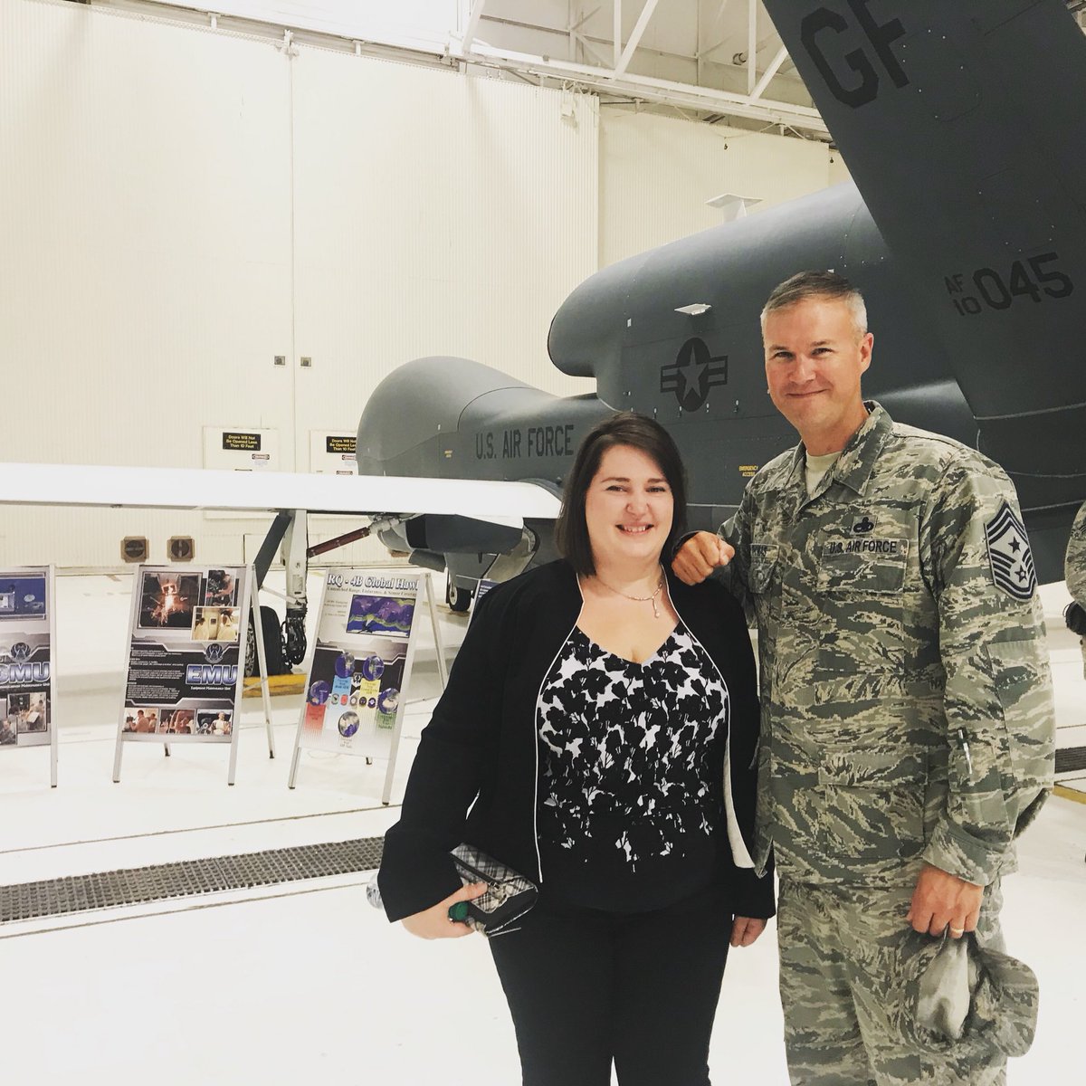 CoolerBecca's tweet photo. Proud to be re-upping my Honorary Commander gig at the @319ABW with one of the best leaders I've been privileged to know, @GFAFBChief #warriorsofthenorth #GlobalHawkBase #GlobalHawkCommunity https://t.co/bviqqmJruk