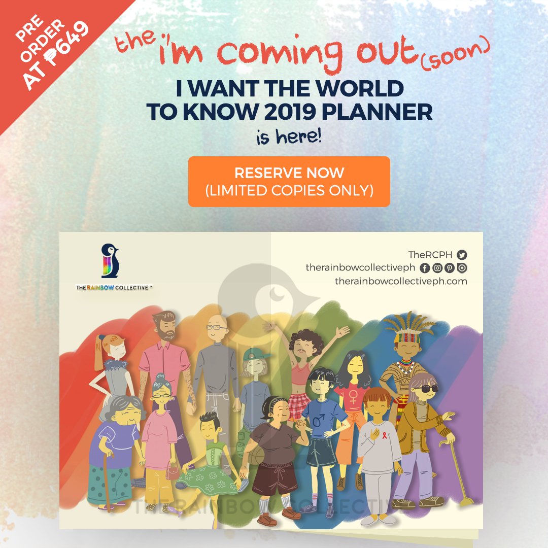 TheRCPH's tweet photo. Naka pre-order ka na ba ng first LGBT Planner in history for 2019 beshie?
Pre-order for Php 649 until August 25, 2018:
https://t.co/6FhyqD3HBC
#LGBTPlanner2019 #TRCPlanner #1stLGBTPlanner https://t.co/FvljpMbW2x
