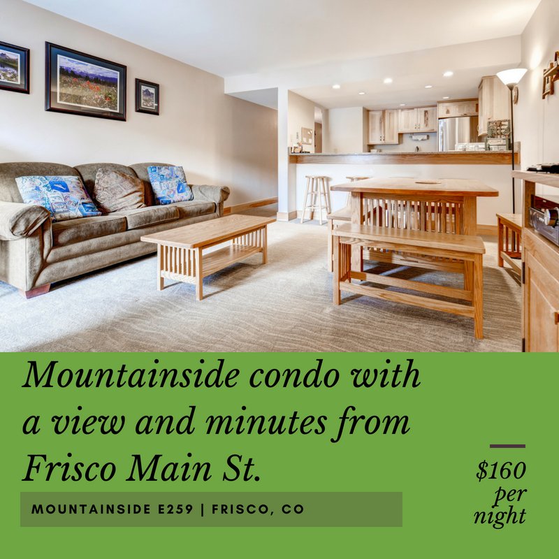 ColoradoRMR's tweet photo. Does a quiet complex that borders the National Forest, Ten Mile Recreation Trail, the Blue River bike path, and five blocks from Main Street in Frisco tickle your fancy? Our Mountainside condos are a guest favorite: https://t.co/L3NwbxfXOv https://t.co/cYOVBBsjhL