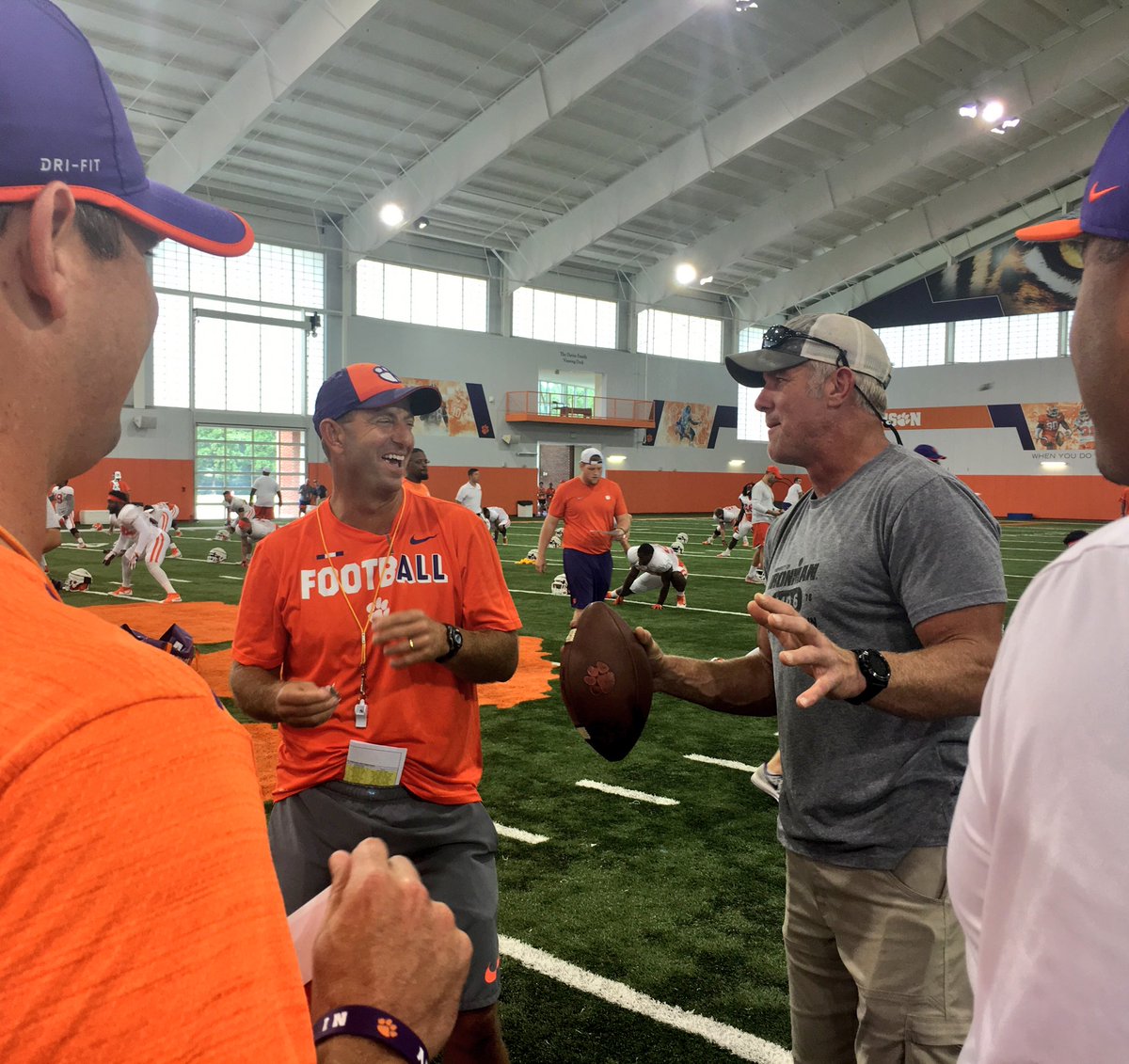 No big deal...just Brett Favre hanging out at practice today. #ALLIN