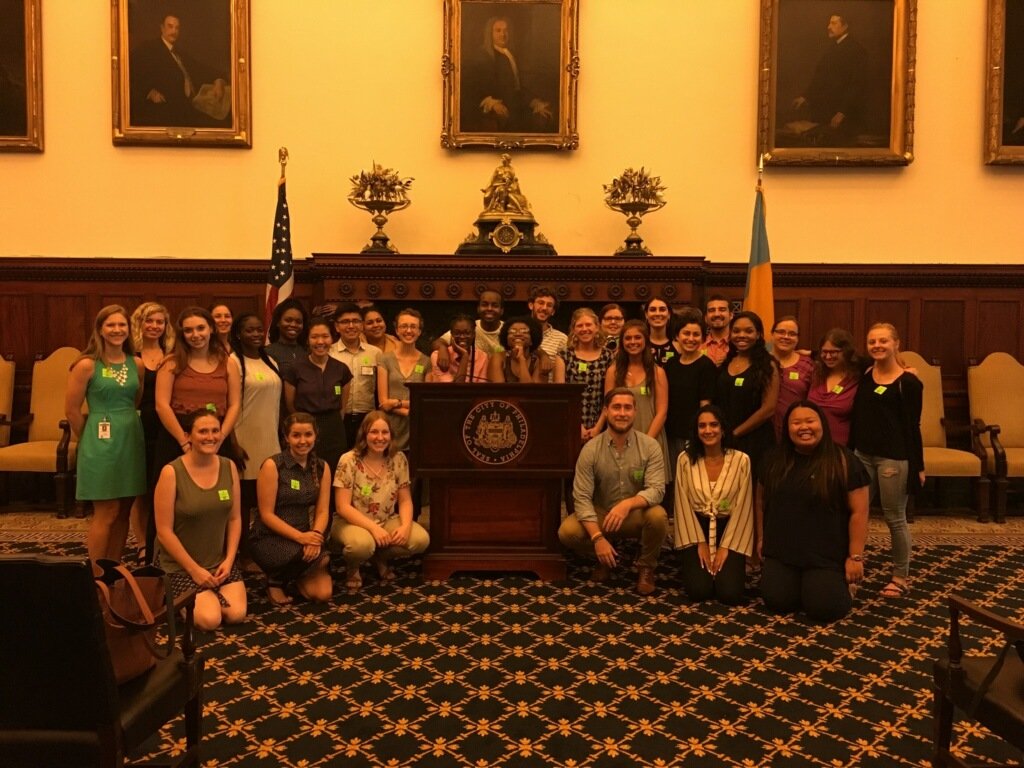 PHLserves's tweet photo. Our new #ServeVISTA corps getting a tour of City Hall! #futuremayors https://t.co/13sngSo7lG
