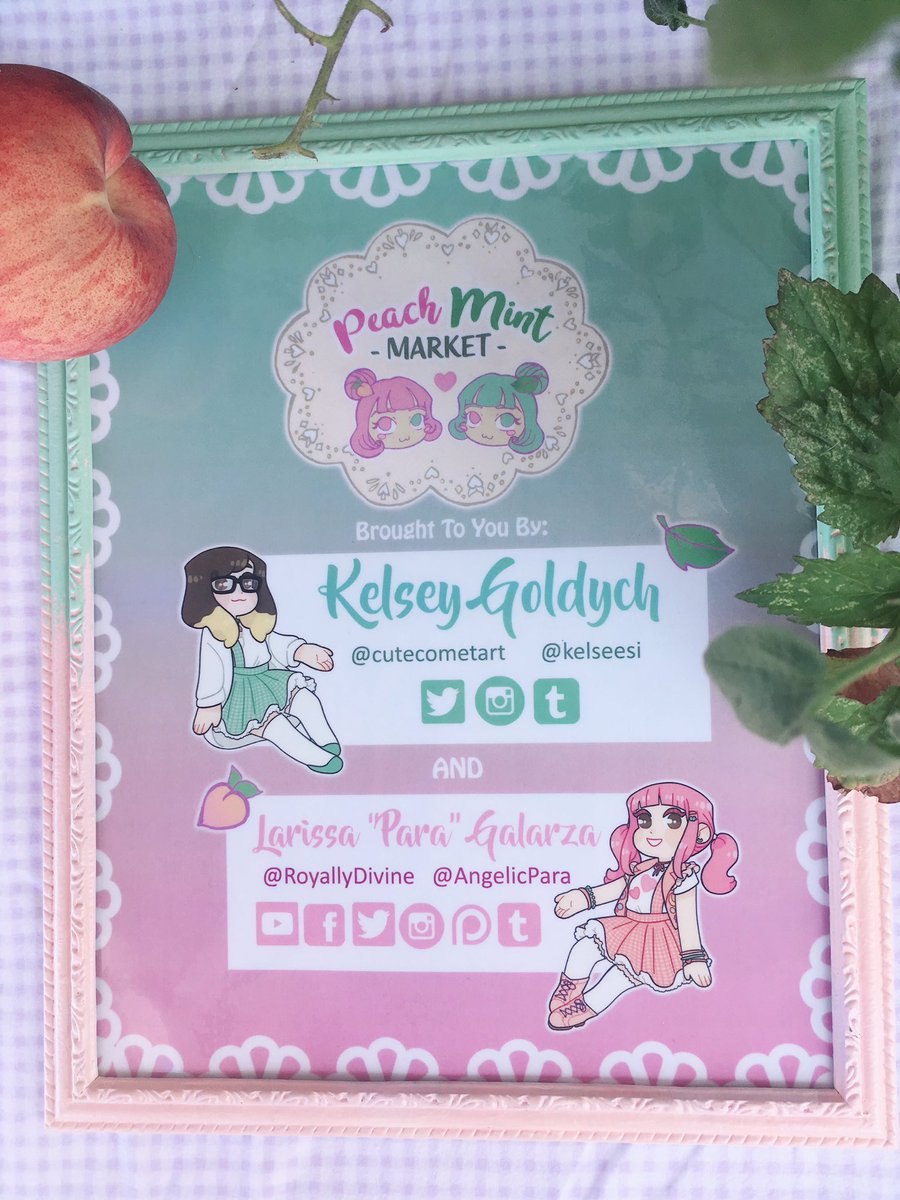 peachmintmarket's tweet photo. everything is finally starting to come together! keep an eye out for our sticker and button designs, but in the meantime, here's our super cute table sign we'll be debuting at #animecalifornia #animeca ✨💕 https://t.co/dQKrcUKcBL