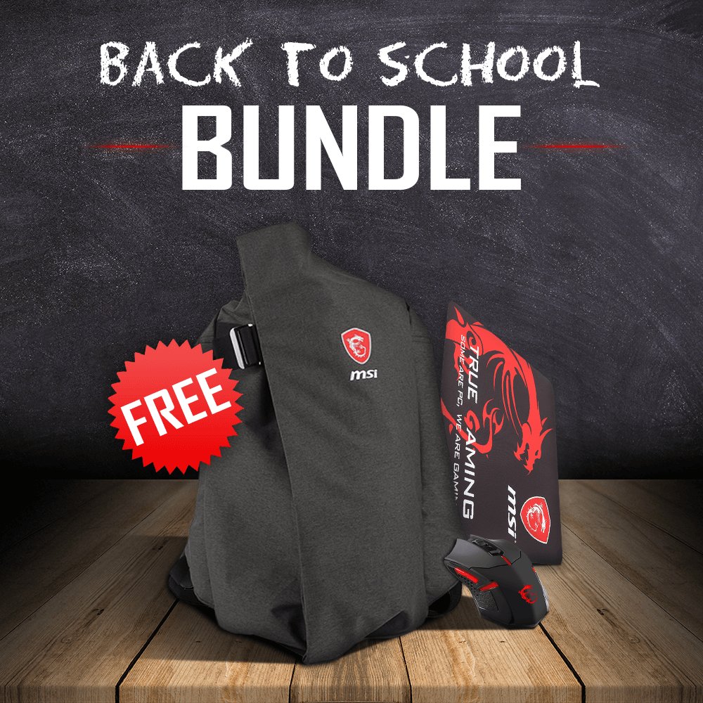 PipertechCanada's tweet photo. BTS is on‼️Get a FREE bundle valued at 200$ with purchase of any MSI laptop 👉https://t.co/cG8WgcgYqg #MSIGaming #BackToSchool2018 https://t.co/jiYd663TK2