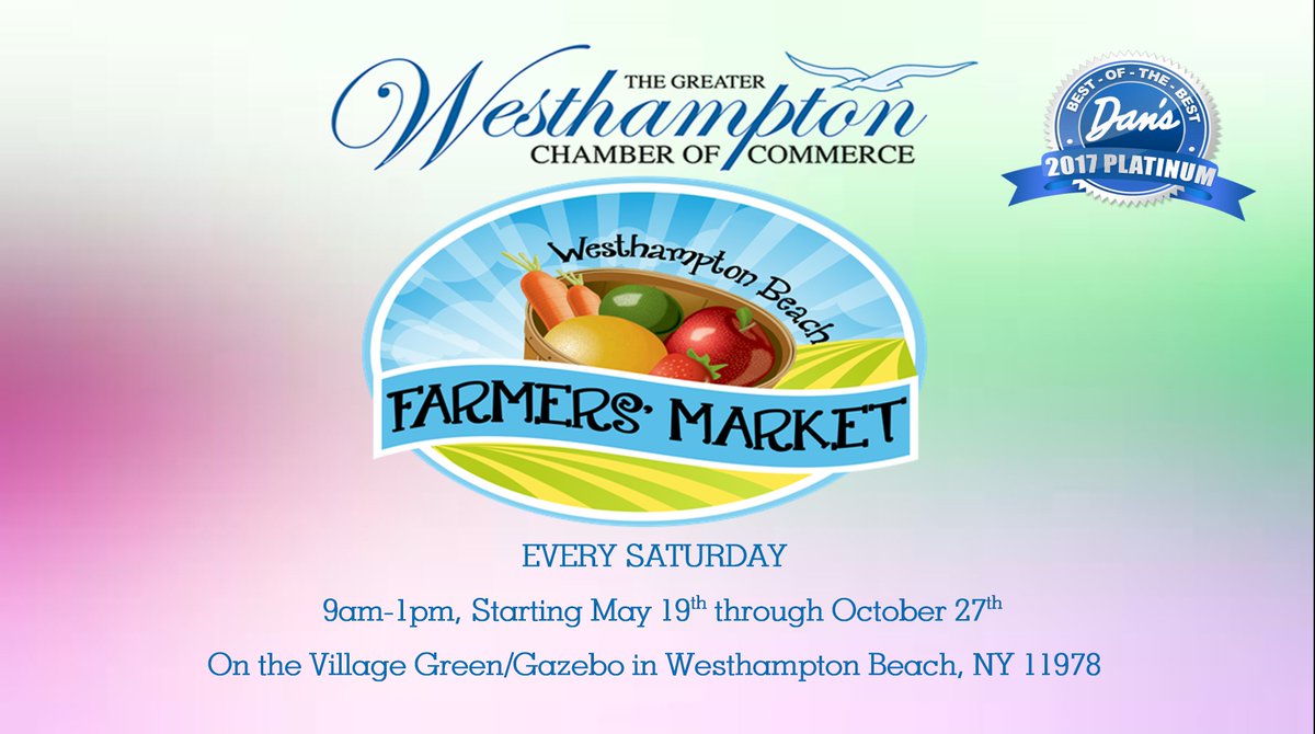 WHBChamber's tweet photo. Make sure to join us at our Farmers' Market this week to celebrate National Farmers' Market Week!!! This Saturday from 9am until 1pm on the Village Green - rain or shine - See ya there! https://t.co/Ml0I22sWmG