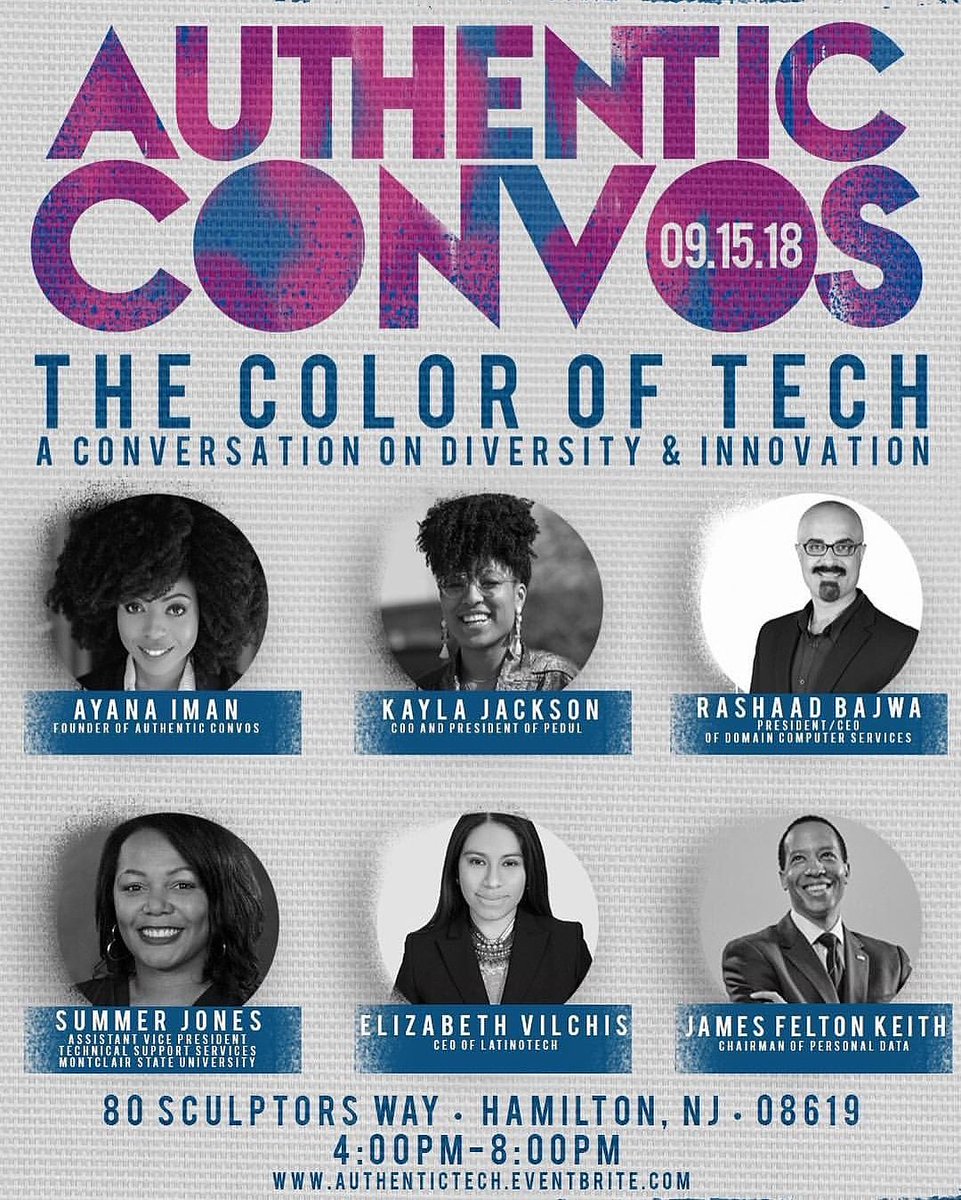 JFKii's tweet photo. Talking #DiversityInTech at #AuthenticConvos with @AyanaIman @latinoTechNY @iamkaylamichele @RashaadBajwa and others. 🎫👇🏾
https://t.co/MrnSVc9sho https://t.co/GBWSmumAXt