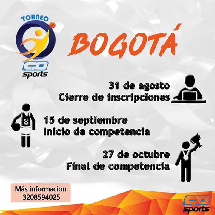 GoSportsBasket's tweet photo. #TorneoGoSports

¿Estás listo para competir? ⛹️‍♂️⛹️‍♀️
Aquí 👇 las fechas clave de nuestro torneo. 
Y si quieres hacer tu inscripción, solo entra a https://t.co/tR4RKgFXfm

#Baloncesto #Colombia #Bogotá #GoSports https://t.co/RnsxfEaKen