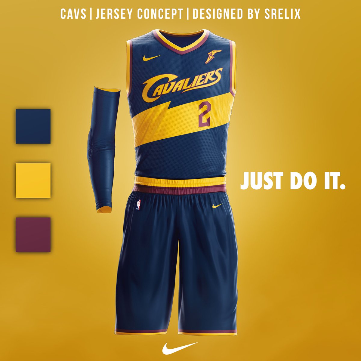 cavs blue and yellow jersey