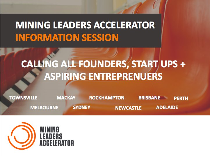 Registrations are still open for ALL remaining Accelerator Information Sessions. Follow the link to see when we will be in a location near you: goo.gl/hU8m7j 
#accelerator #startup #robotics #automation #humancapital #bigdata #ai #drones #mining #innovation