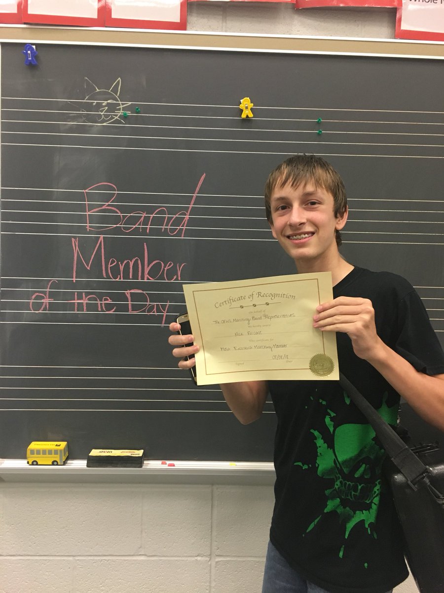 OFMBPR's tweet image. Band members of yesterday and today are Tatiana Kadras, Hailey Guy, and Nick Falcone! Congrats! 🎉