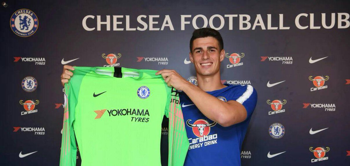 ChelseaNewsID's tweet photo. OFFICIAL: Kepa Arrizabalaga resmi bergabung ke Chelsea. Kiper termahal dunia! £71,6 juta. Kontrak 7 tahun. #CFC https://t.co/Sk39J298FS